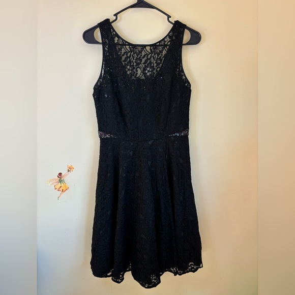 Calvin Klein Dresses & Skirts - Calvin Klein Black Floral Lace Boho, Whimsygoth, Coquette, Romantic Dress Size 6